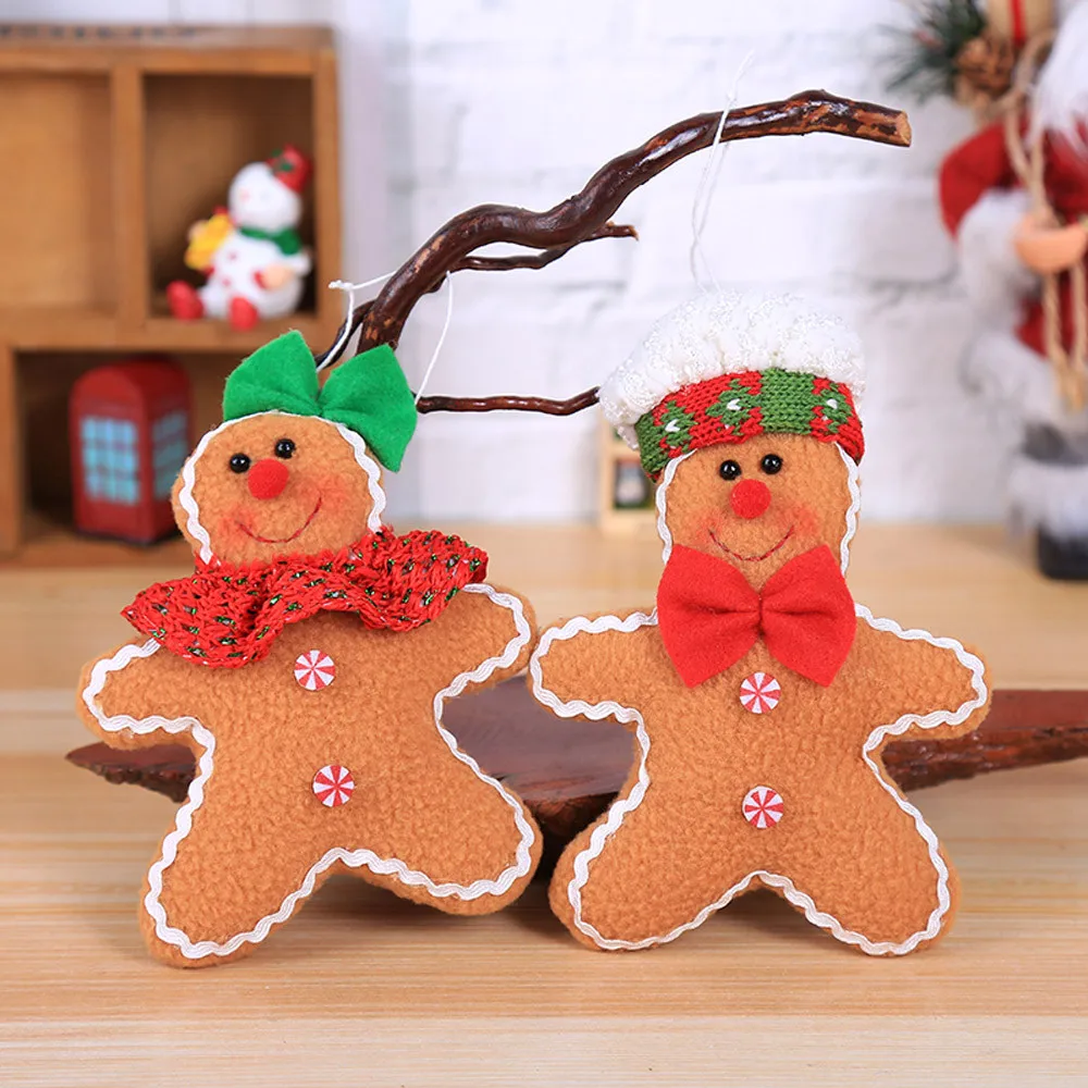 

Christmas Decorate Gingerbread Man Ornament Plush Small Pendant Plush Toys Christmas pendant new Year gifts Xmas ornament Neol