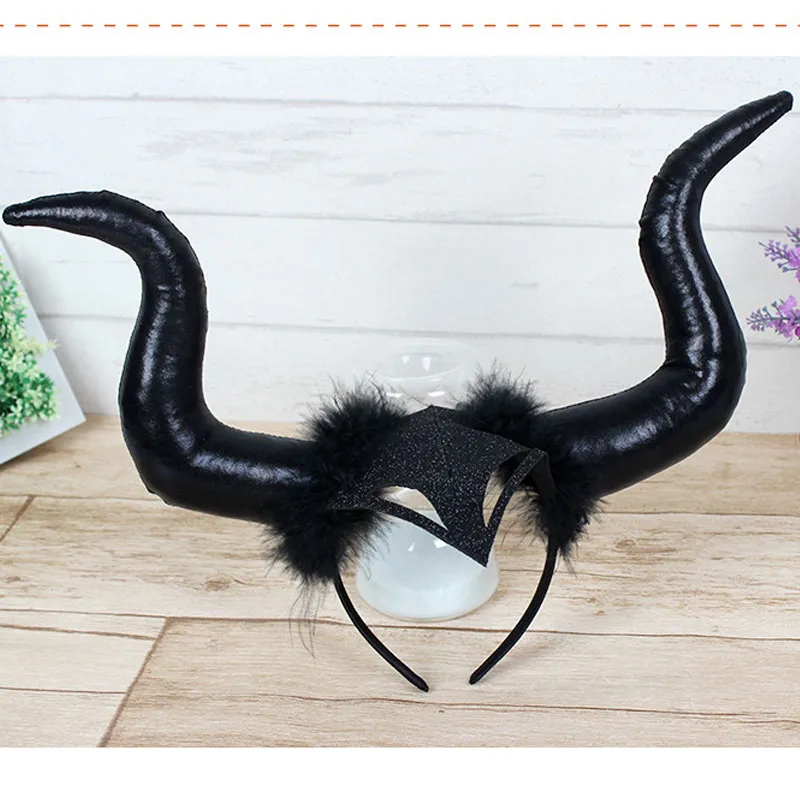 Maleficent Mistress of Evil головные уборы рога косплей реквизит для женщин девочек Хэллоуин Maleficent Demon ободок с рогом