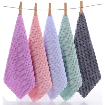 

Cotton Hand Towel Merbau 5pcs Lady Thick Wipe Towel Polyester Kitchen Nonstick Oil Coral Velvet Hanging Hand Towels