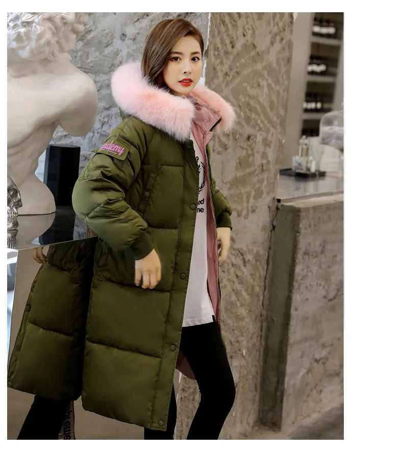 AliExpress одежда с хлопковой подкладкой, женская одежда средней длины, зима, стиль, большой размер, пуховик, выше колена, плотное пальто, пуховик