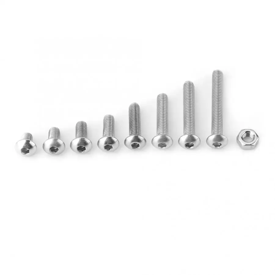 Нейлоновые шурупы болт NuPack из 210 шт. M4 головка кнопки Болт С Головкой s 304 из нержавеющей стали шестигранные винты и гайковерт крепеж