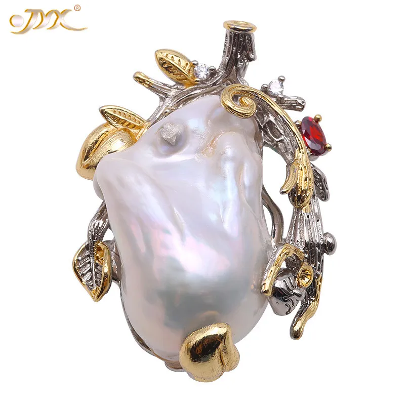 

JYX Unique Elegant Baroque Brooch/Pendant big 18*30mm natural Freshwater Pearl Brooch Baroque Pendant 2 ways to wear women