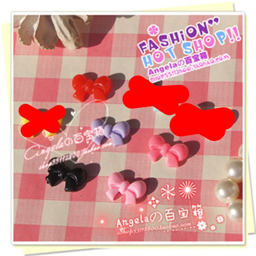 

Jewelry Materials For Nail Decoration Really So Kawaii 50pcs Mixed 15*10mm Kawaii Flat Back Reisn Cabochon Mini Bow