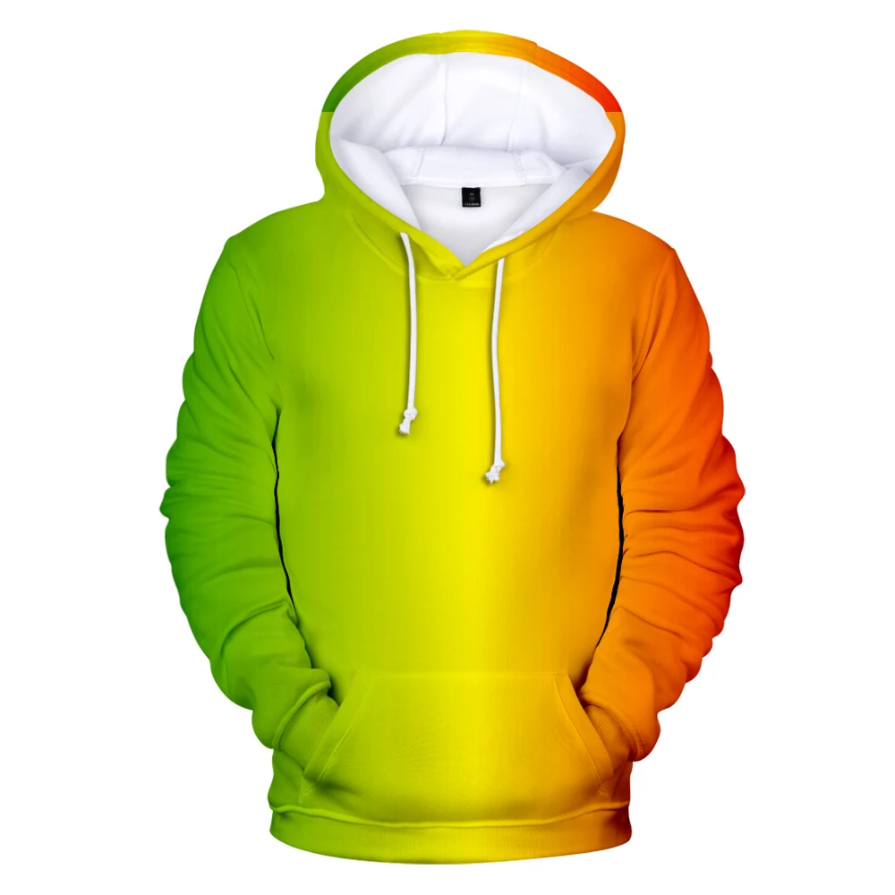 New 3D Hoodies Men/Women Sweatshirts Custom Colourful Gradient Hooded Men's Solid Color Hooded Boy/Girls Polluvers Winter Coats