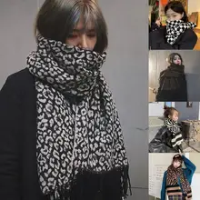

Fashion Imitation Cashmere Winter Thickened Warm Leopard Zebra Scarf for Women Men Scarves Shawl Dual-use Scarfs foulard femme
