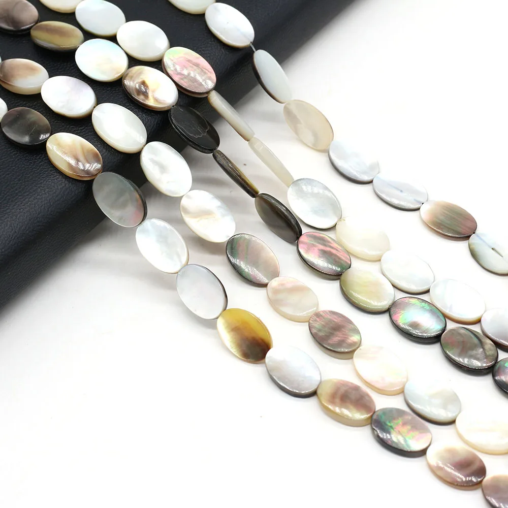3PCS Wholesale Oval Natural Freshwater Black Shell Beads Crafts Making DIY Necklace Bracelet Jewelry Gift Mother-of-Pearl Shells