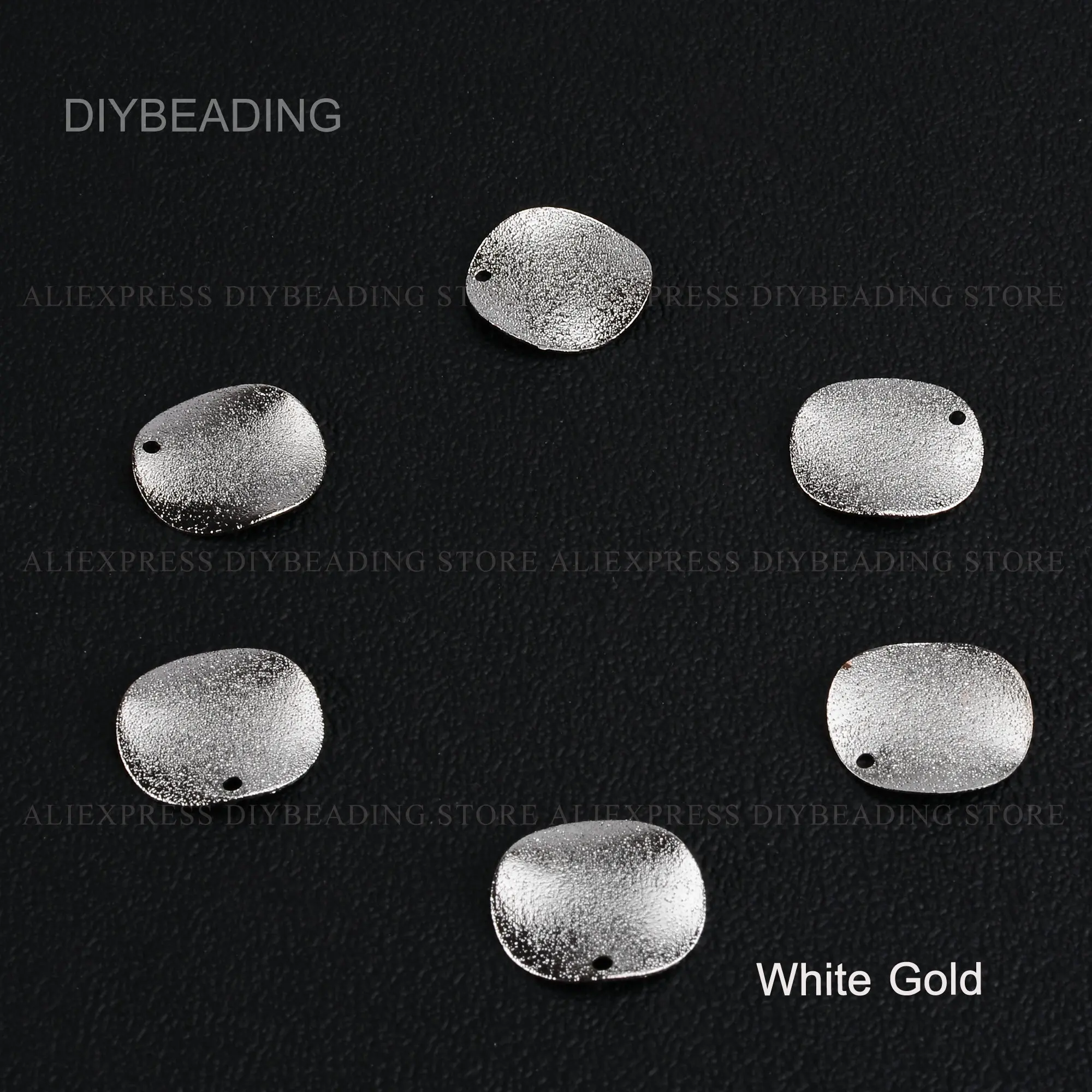 10-500 Pcs White Gold/ KC Gold Plated Matte Brass Waved Circle Disc Pendant for Earrings Necklace Making Lots Supplies (20/25mm)