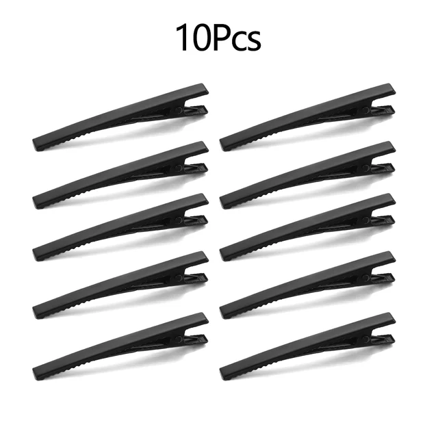 Barrettes Silicone Molds Metal Geometric Hair Clips Epoxy Resin Mold For DIY Resin Hairpin Crafts Jewelry Making Accessorires Black 10Pcs