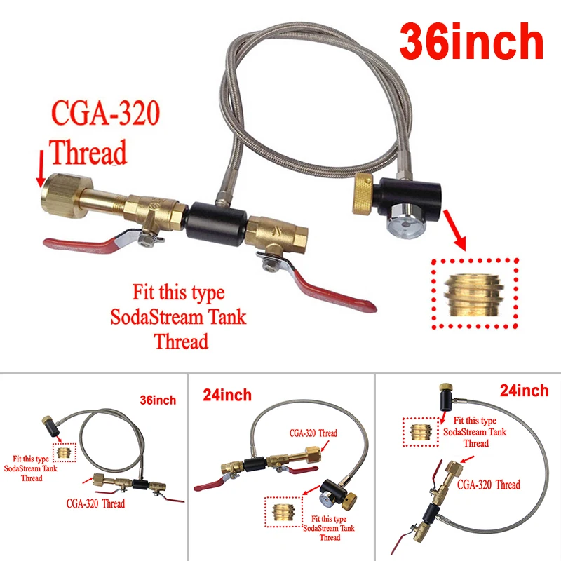 

New Practical Stainless Steel Tube High Pressure For Filling Tank Fit CO2 Tanks w/ CGA320 Connector