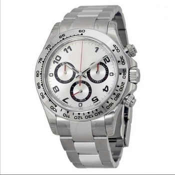 

luxury watch men 39mm AAA DAYTONA Automatic machinery No battery Stainless steel sweeping small dials work watches rolexable S16