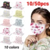 10-50pcs Mascarillas Flower Print Disposable Face Masks For Face Adult Anti-pollution Protective 3 Layer Mouth Mask Masque 1