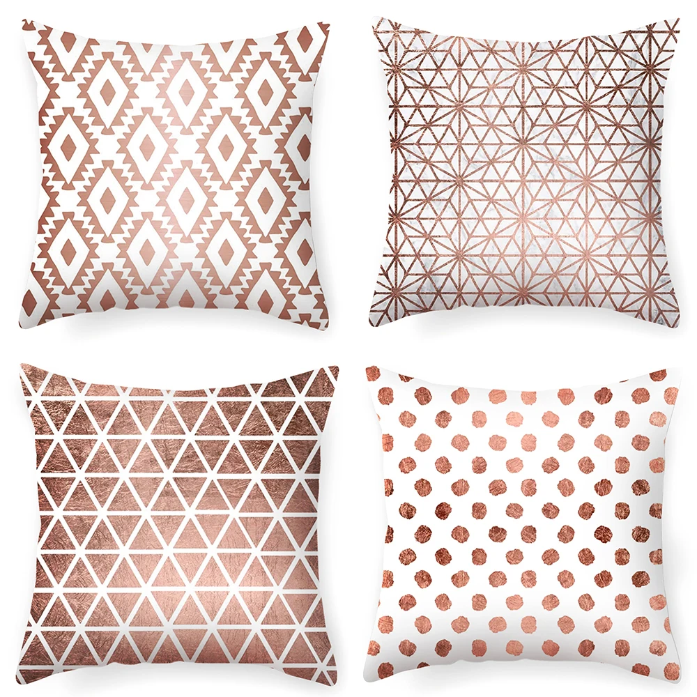 Urijk розовый из хлопчатобумажной ткани с узором Подушка Наволочка с геометрическим принтом автомобиля домашний диван декоративная наволочка 45x45 см