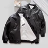 Jacket For Boy Boys Coats Autumn Winter Fashion Korean Jacket Children Plus Velvet Warming Cotton Pu Leather Jacket For 1-16y ► Photo 3/6