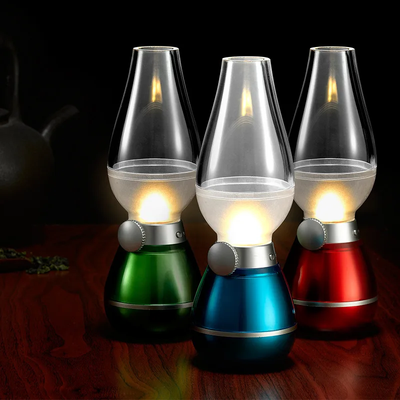 Wholesale Retro Blowing Control LED Night Light Charging Strange New Creative Lamp Can Blows Bright Turned off with Lights