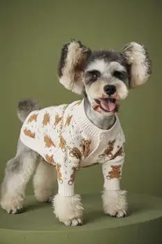

Puppy Dog Clothes Autumn and Winter New Bear Sweater Cardigan Teddy Schnauzer Pomeranian Poodles Cute Pet Jacket