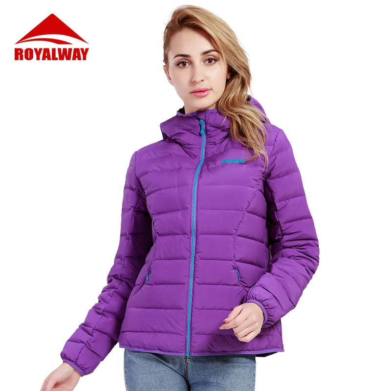 US $129.98 ROYALWAY Winter Women Down Jacket White Duck Down Warm impermeavel Coat Portable Waterproof Puffer Jacket Comfortable RFDL4228G