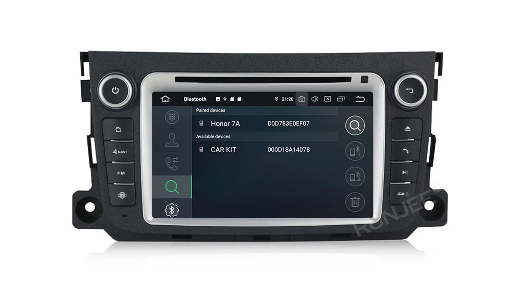 Top RUNJEE Android 9 4+64G IPS DSP Car DVD multimedia player For Mercedes Benz Smart Fortwo 2011-2014 dvd video output DAB 6