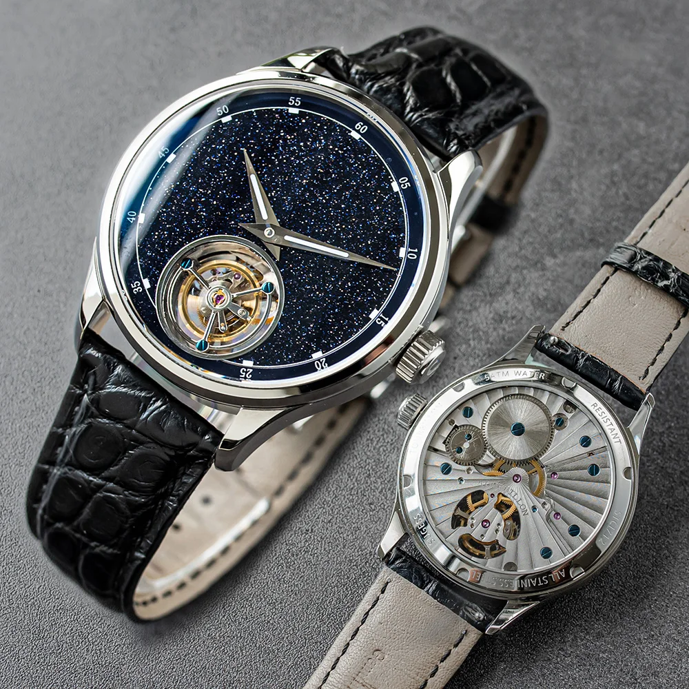 Sugess Tourbillon Master Mens Watch 2020 Blue GoldStone Limited Edition Luxury Business Watches Father Gift Tianjin Movement_voghion.com