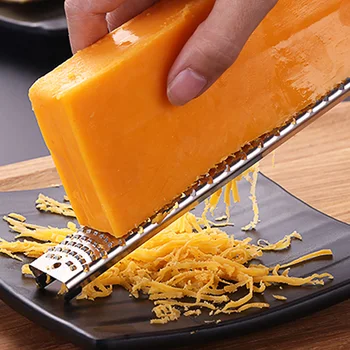 

2Pcs Lemon Zester Cheese Grater Sharp Stainless Steel Cheese Chocolate Grater Zester Slicer Metal Microplane Peeler Kitchenware