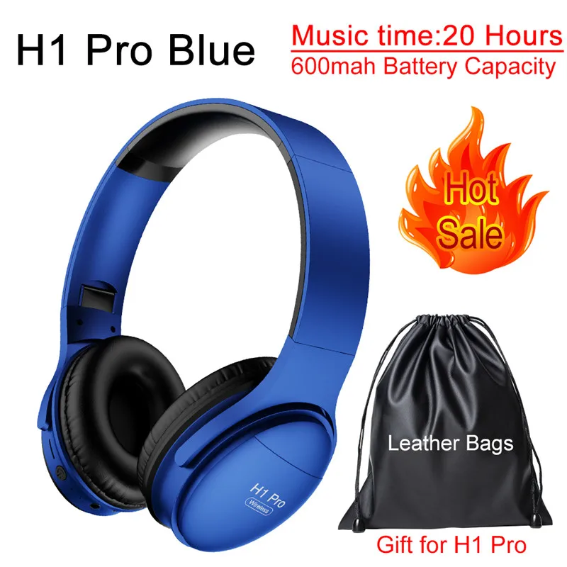 H1 Pro Blue AWI H1 Bluetooth наушники Беспроводная гарнитура стерео накладные наушники с шумоподавлением игровая гарнитура с микрофоном Поддержка TF карты - Цвет: H1 Pro Blue
