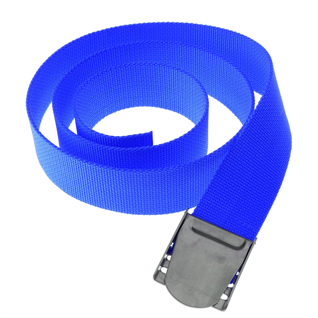 Diving Weight Belt Webbing With Stainless Steel Buckle 5cm 1.5m-Blue