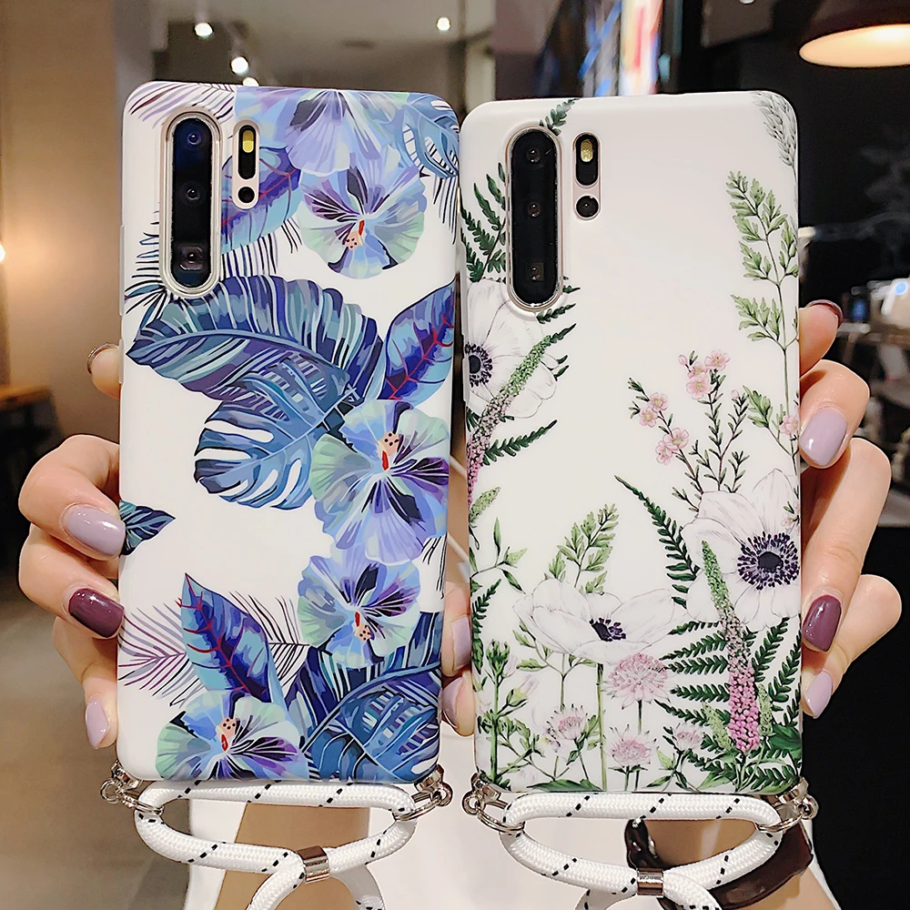 kawaii samsung cases LOVECOM Retro Flower Case With Hanging Rope For Samsung S21 S20 S10 S9 S8 Plus Note 20 9 8 Note 10 Pro Case Soft IMD Back Cover kawaii samsung phone cases