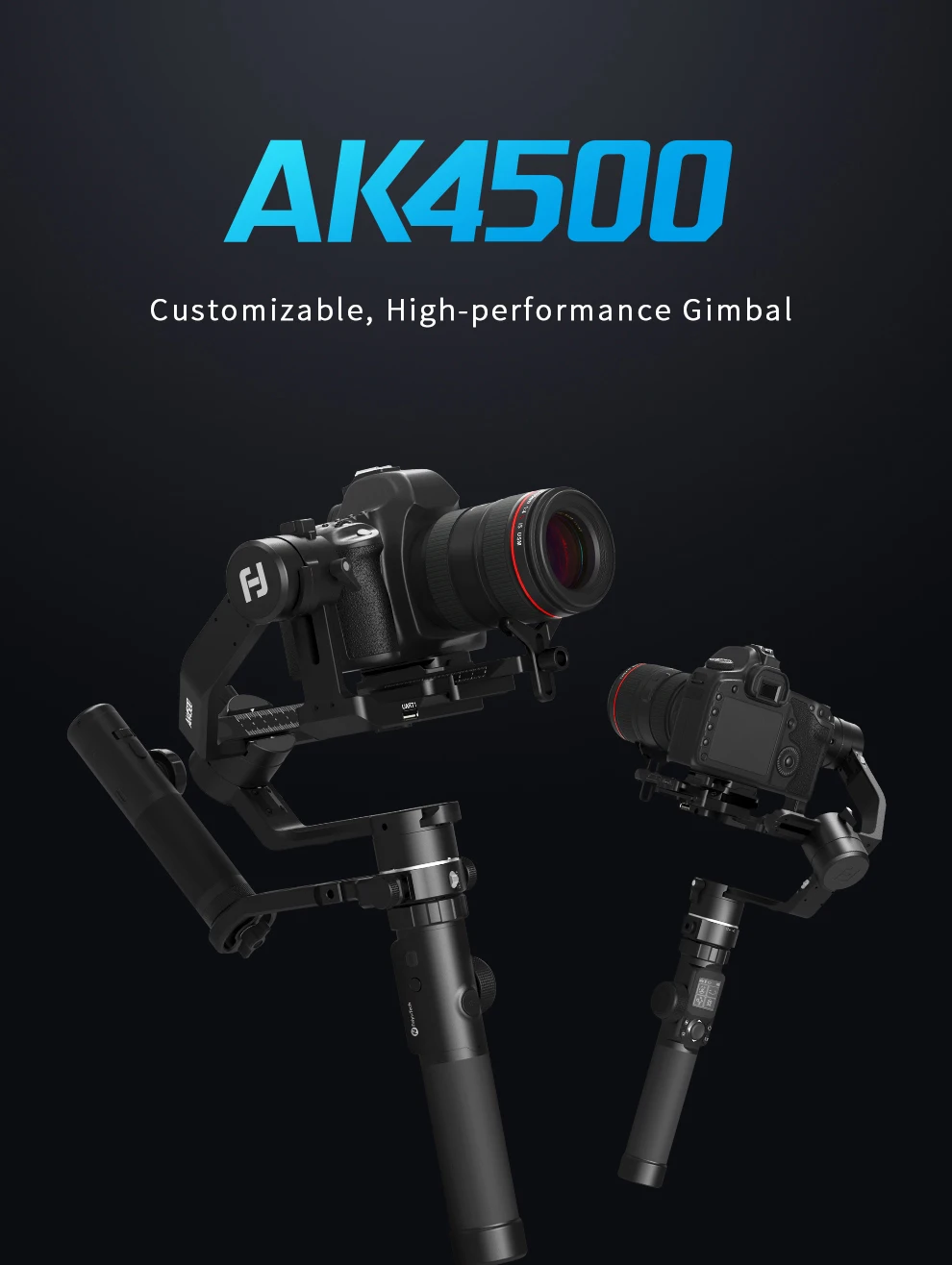 FeiyuTech AK4500 3-осевой портативный монопод с шарнирным замком DSLR Камера Комплект стабилизатора для sony цифровой зеркальной камеры Canon Nikon 4,6 кг грузоподъемность с пультом дистанционного управления следите за Fcous