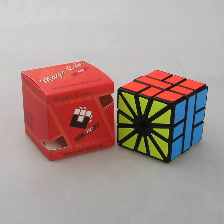 [SQ2 Rubik's Cube черный и белый с рисунком красный и синий желтый Трехцветная клейкая бумага] квадратный II Веерообразный черный Задний