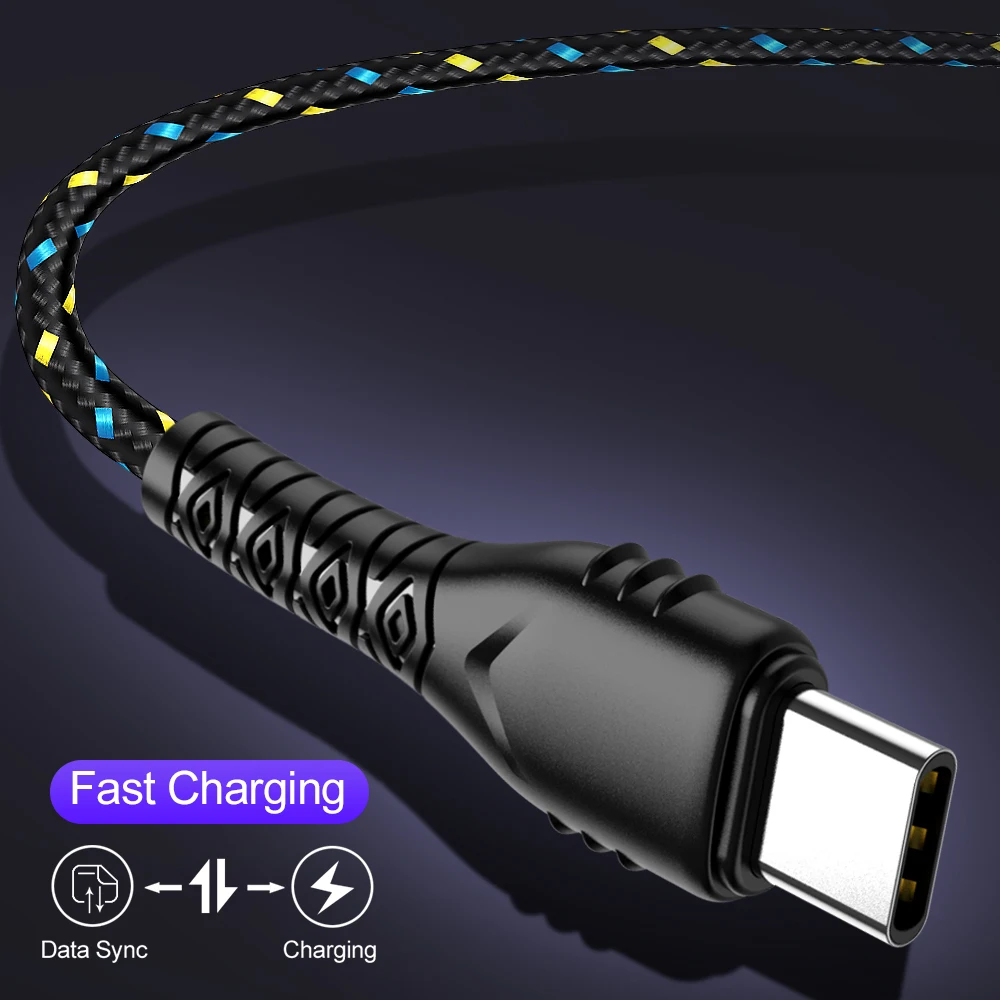 Олаф usb type-C кабель 1 м 2 м 3 м 2.4A Быстрая зарядка данных type-C для samsung S9 S10 Plus Xiaomi mi8 mi9 мобильный телефон USB C кабель