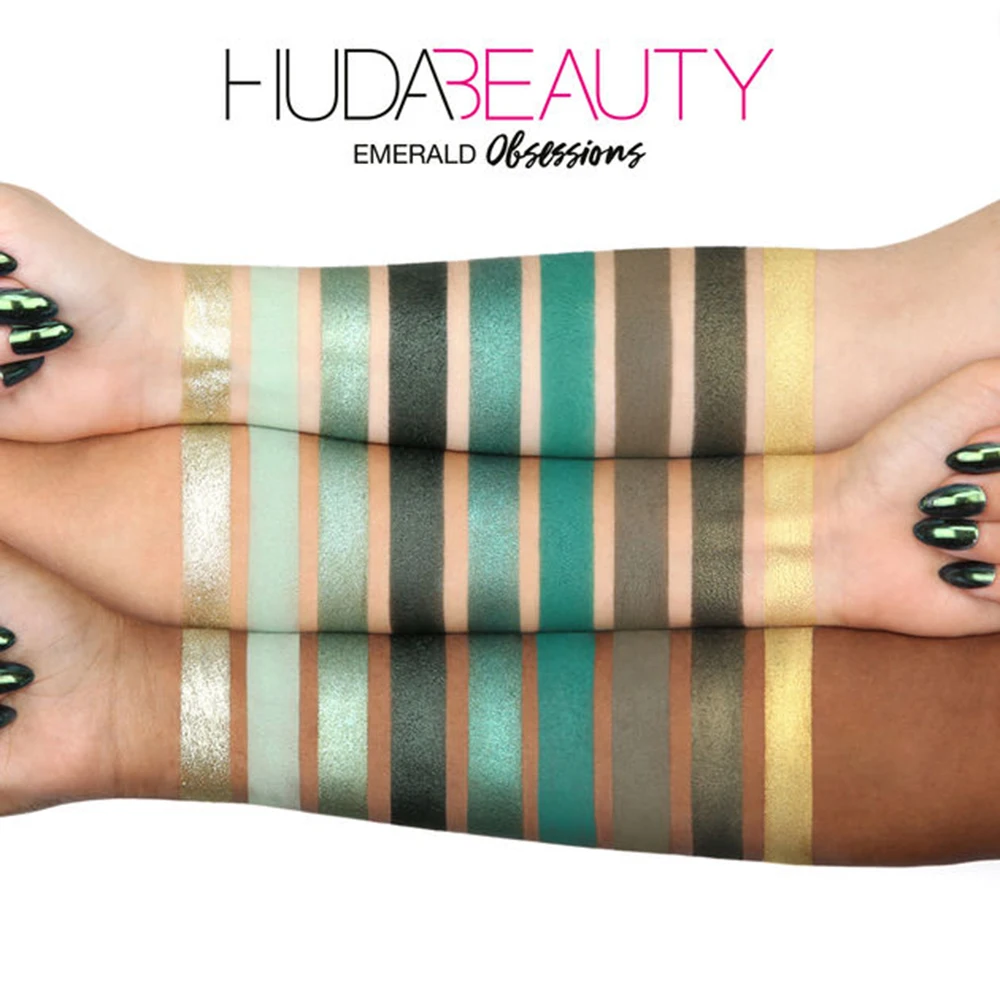 Hudas beauty тени для век Палитра Hudas beauty Obsessions драгоценные камни Коллекция 9 цветов матовые мерцающие тени для век Блеск