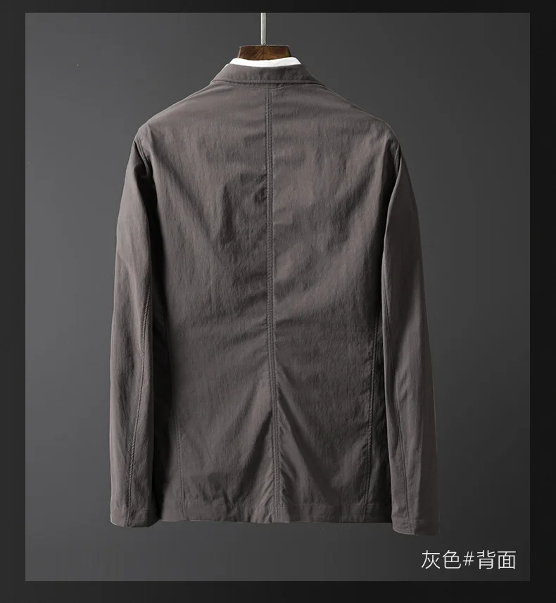 New Fashion Men Slim Autumn Suit Blazer Formal Business Male Suit Jacket Two Button Lapel Casual Long Sleeve Pockets Top