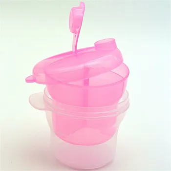 

1PCS Baby Portable Feeding Formula Storage Milk Powder Dispenser Pot Pink Blue Clear Toddlers Food Container Case