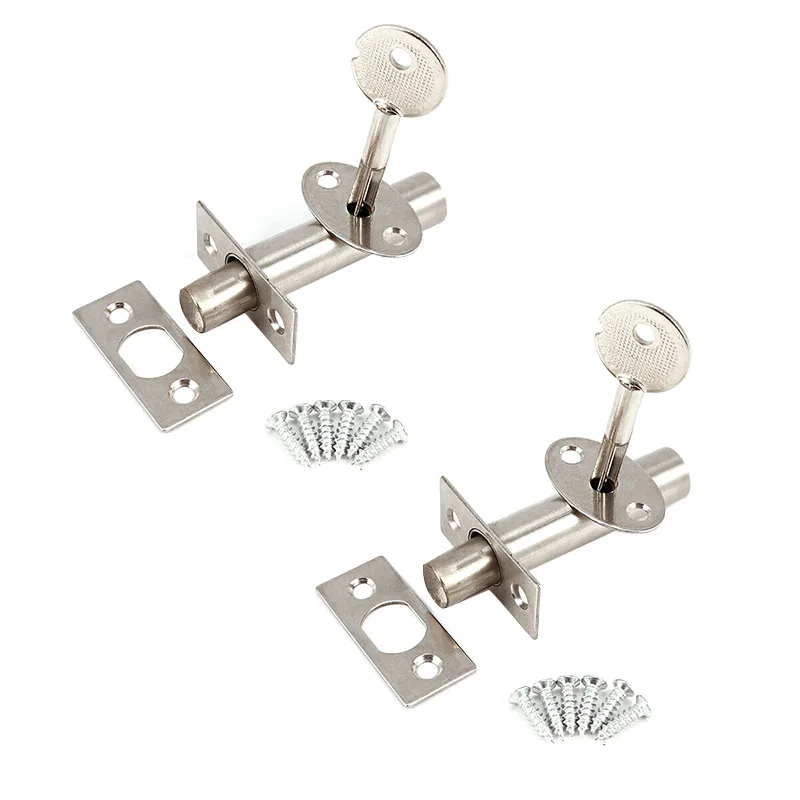 

2Set Stainless Steel Security Door Bolts with Fitting Star Key Secure Strong Dead Lock --M25