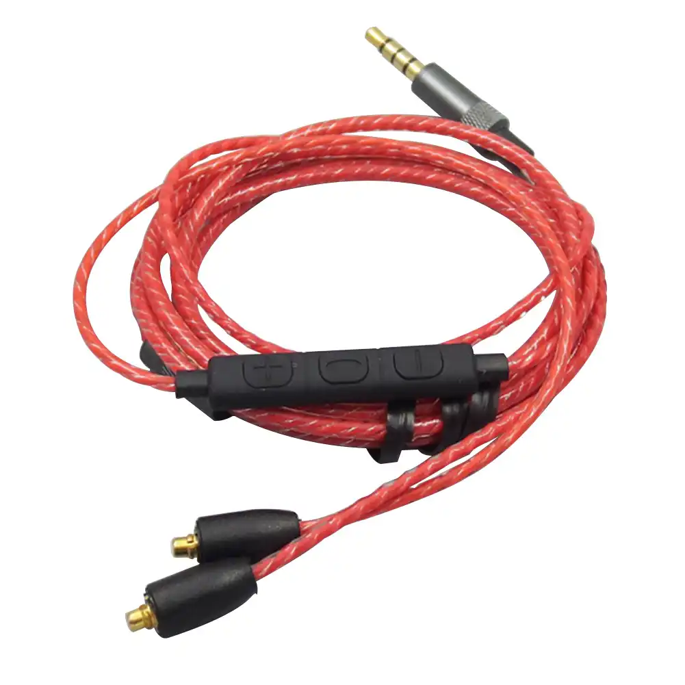 С микрофоном прочные Наушники Аксессуары HIFI MMCX аудио кабель регулятор громкости