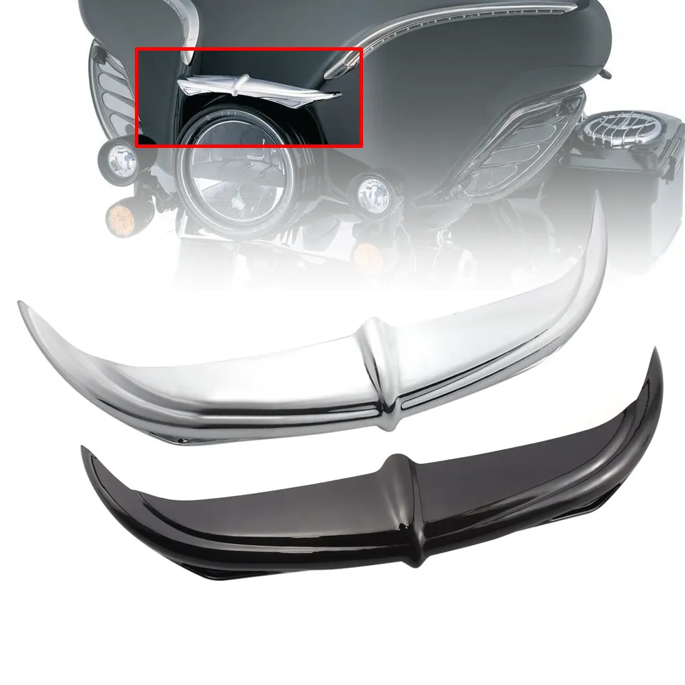Motorcycle Headlight Headlamp Eyebrow Eyelid Batwing Fairing Bat Brow Accent For HD 96+ Touring Electra Glide Street Road | Автомобили и