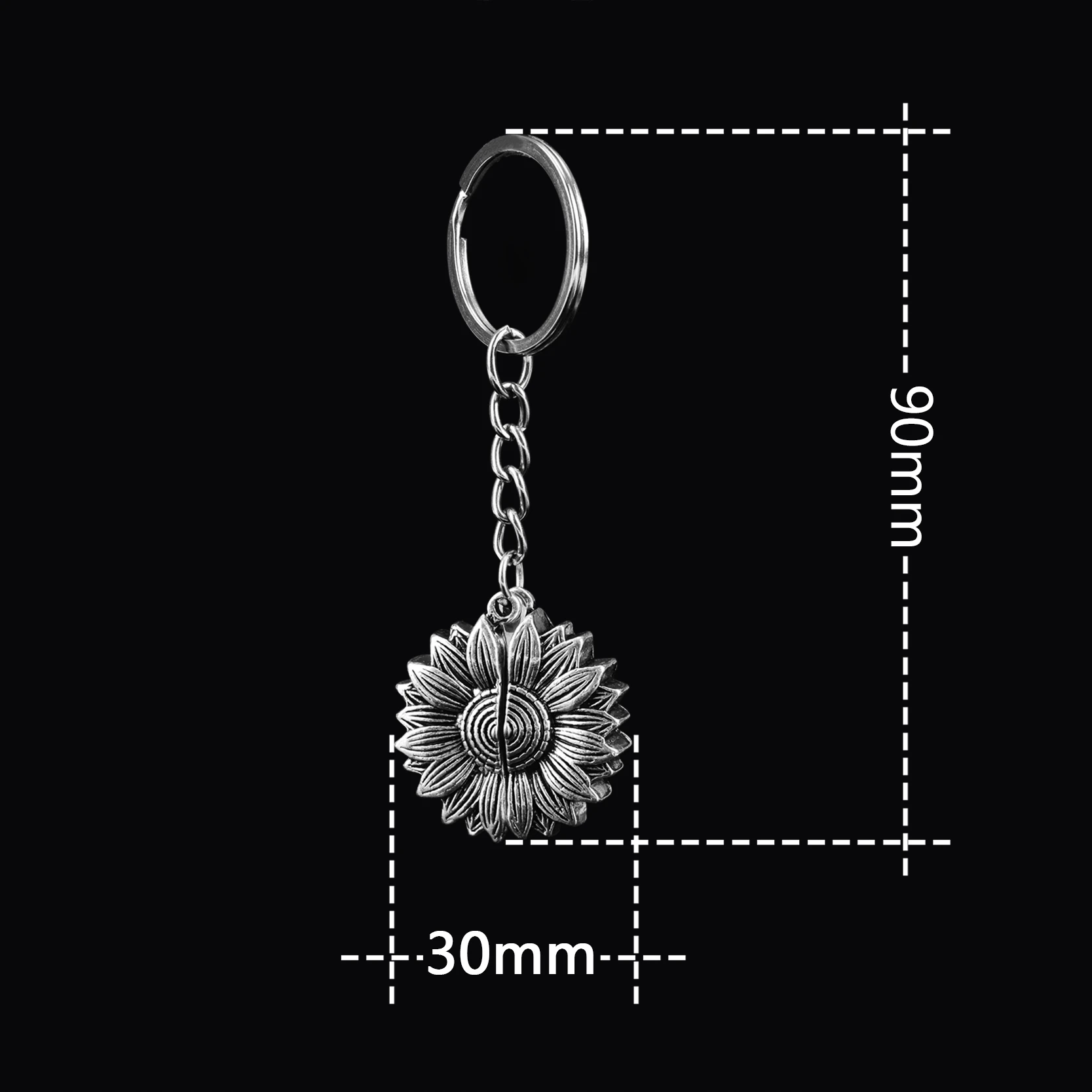 New Style Sunflower Keychain Follow Your Bliss Engraved Lettering Key Chain Men Women Couples Boyfriend Anniversary Gift Jewelry