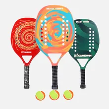 2021 New Carbon Fiber EVA Beach Tennis Racket Professional Star Raqueta with Bag Outdoor Sports Equipment for Men and Women