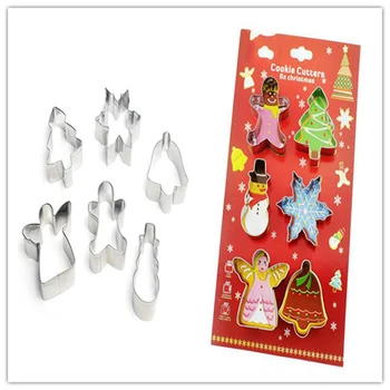 

6PCS/Set Stainless Steel Cookie Biscuit DIY Mold Christmas Series Portable Cake Fondant Baking Mould Cutter Tool Kitchen Gadgets