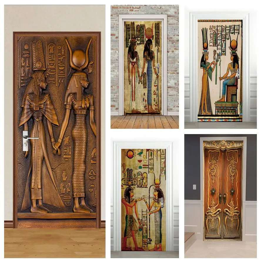  A.Monamour 3D Door Stickers for Interior Doors Ancient Egyptian  Pyramids and The Sphinx Vinyl Waterproof Self Adhesive Door Mural Decals  for Bedroom Office Bathroom 85 x 200 cm : Tools 