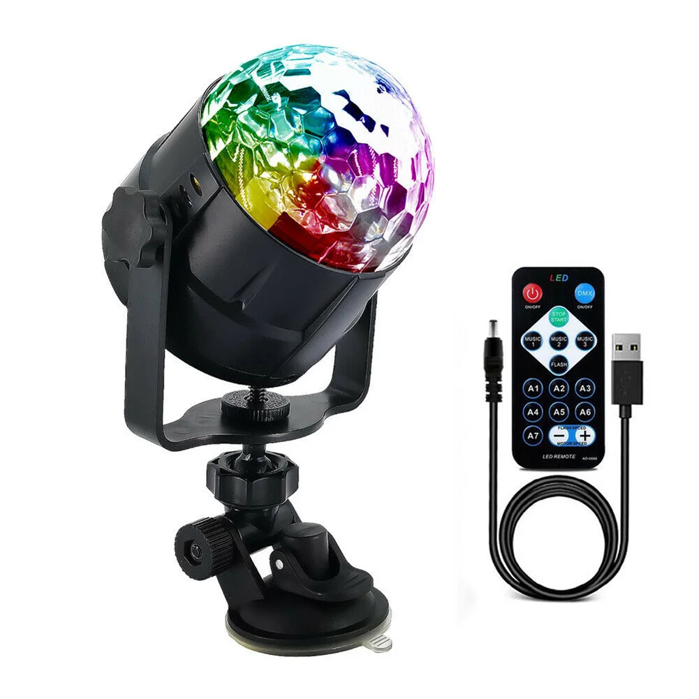 

Newest LED RGB Light Ball Lamp USB Charging Remote Control for Car Disco Stage Wedding Party