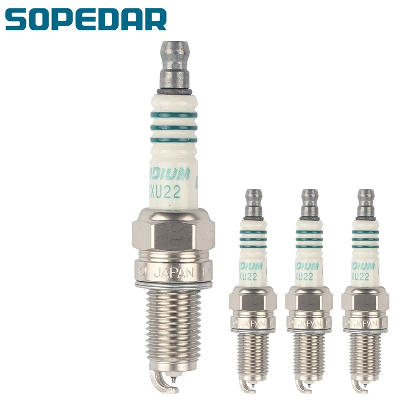 

SOPEDAR 4 Pcs Iridium Spark Plug IXU22 5308 DCPR7EIX DCPR7EVX NDIXU22 98069-5697QHE 1A0218110 B2401-4A0A2 99000-79J80-U22
