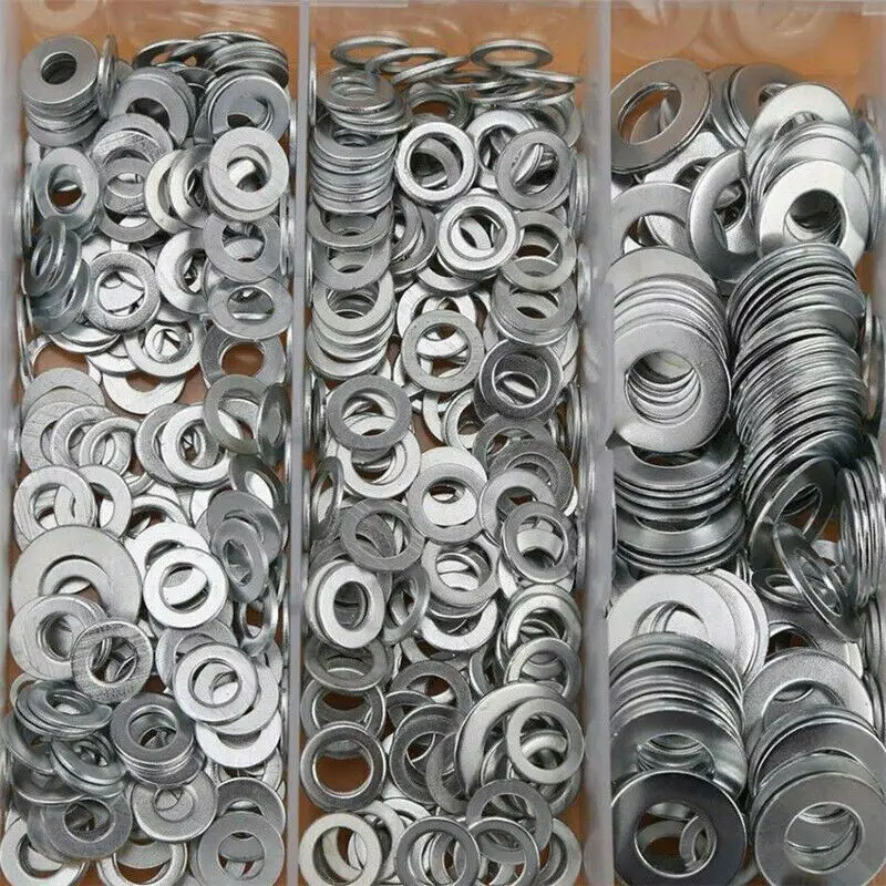 Серебряные оцинкованные плоские шайбы из нержавеющей стали M2-M12 набор запчастей