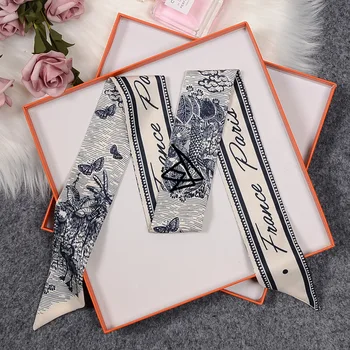 

NEW Landscape Fashion Riband Wrap Bag Scarf Small Ribbon Silk-Like Choker Multi Decoration 100x6cm Drop Shipping BLX1