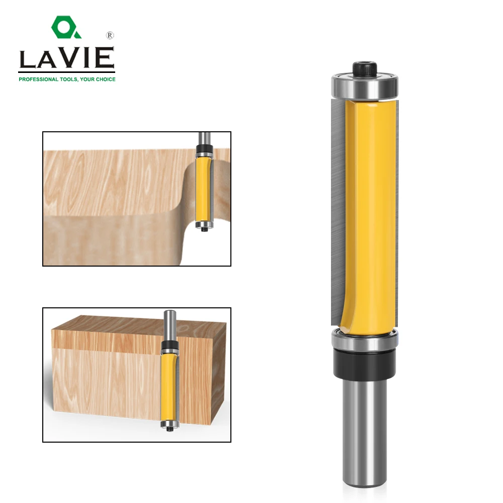 1/2'' 1/4 Inch Shank Pattern Flush Trim Top and Bottom Bearing Router Bit 1PC 