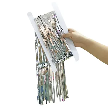 

2pack Door Birthday Baby Shower Photo Booth Props Rain Curtain Metallic Foil Party Supplies Shimmering Christmas Decor Backdrop