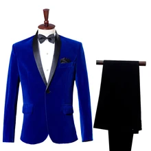 Вельветовые винно-красные или темно-синие мужские костюмы, деловые, свадебные, вечерние, удобные для выступлений