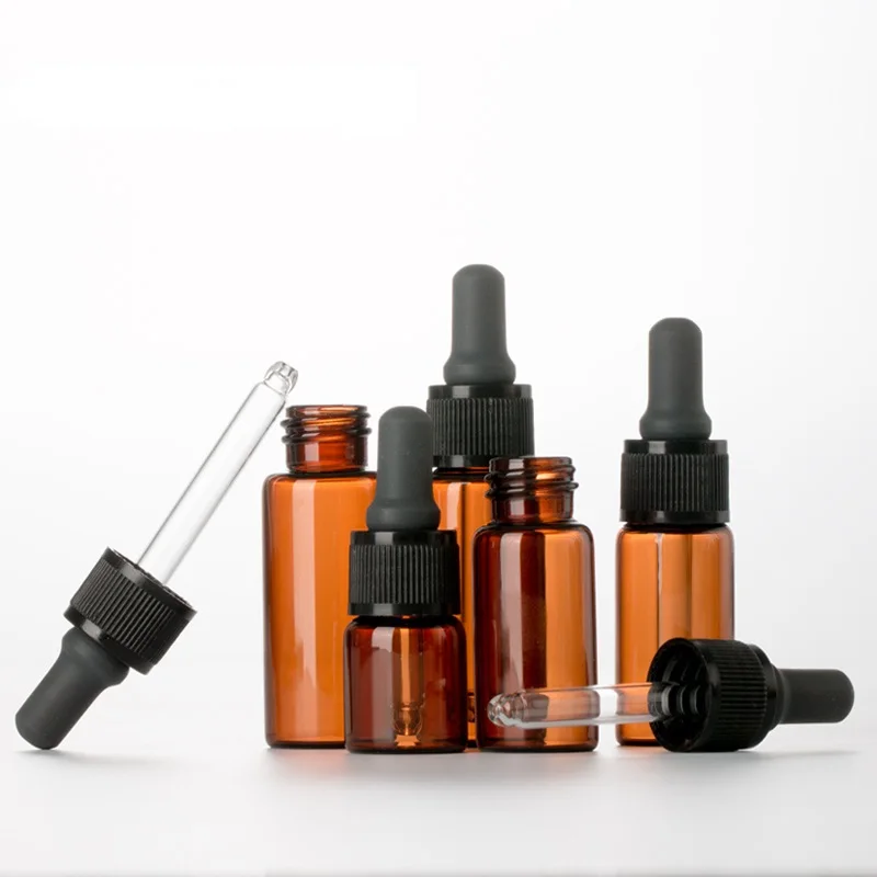 Флакон капельница 5ml 100mlс янтарным эфирным маслом стеклянная жидкость для