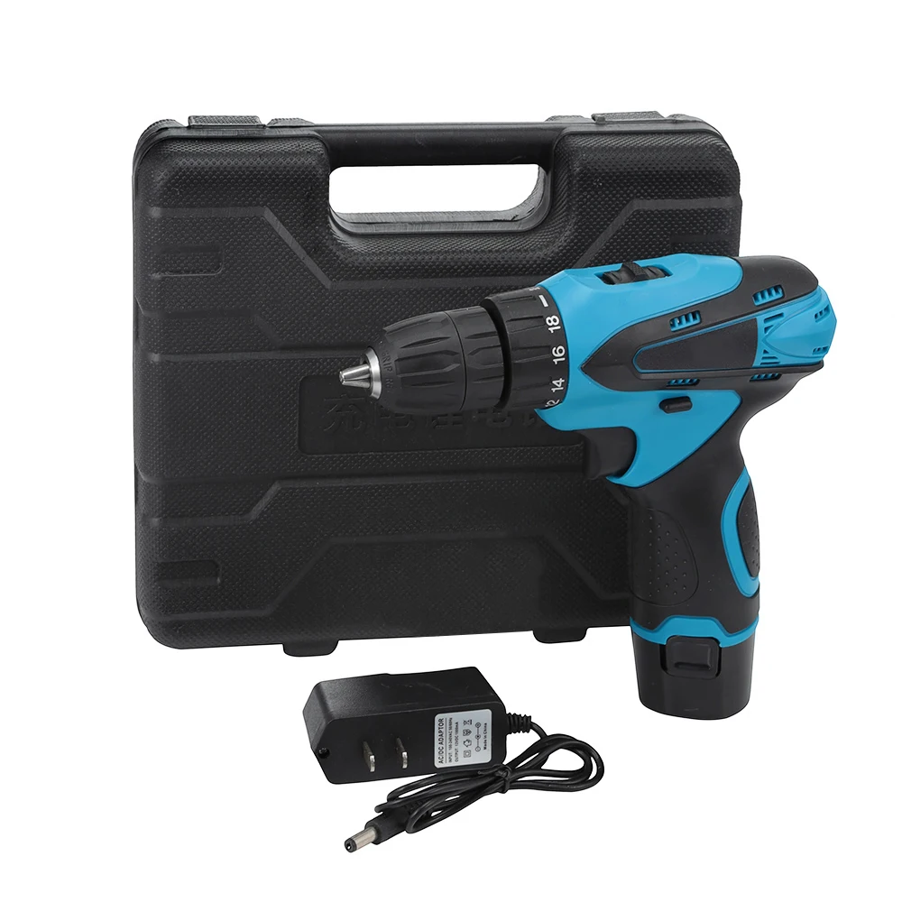 

12V Electric Drill Cordless Screwdriver Set 2 Speed Setting Automatic Chuck Cordless Hand Electric Drill With Carrying Case