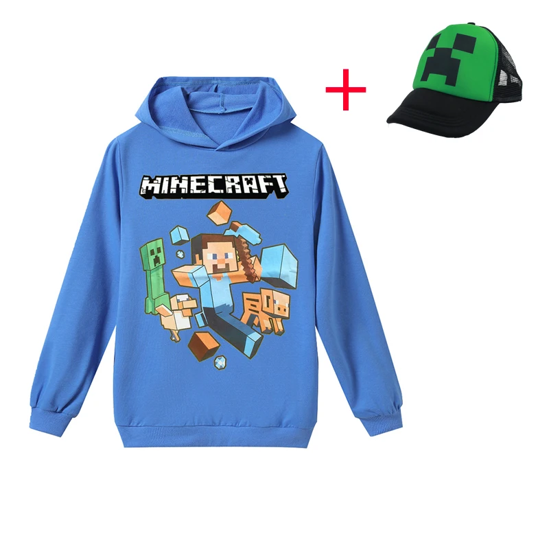 

bluza Minecraft 6-14Years Tops blue t Shirt Boys Hoodies Girls Sweatshirt Bebes Kids Jumper Minecraft Clothes Christmas Gift