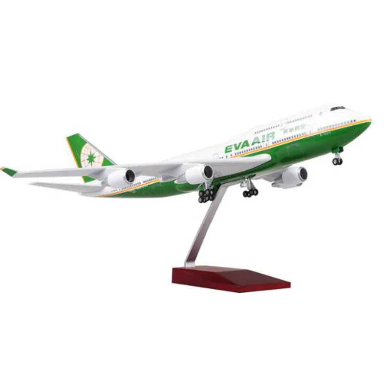 Коллекция 1/150 Boeing B747 Тайваньская эва Авиакомпания Самолет 47 см модель с светильник литой под давлением пластиковый полимерный дисплей самолета - Цвет: without  light